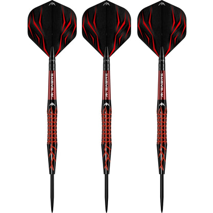 Mission Lava Black & Red Electro Plated 95% Tungsten Steel Tip Dart Set image 4