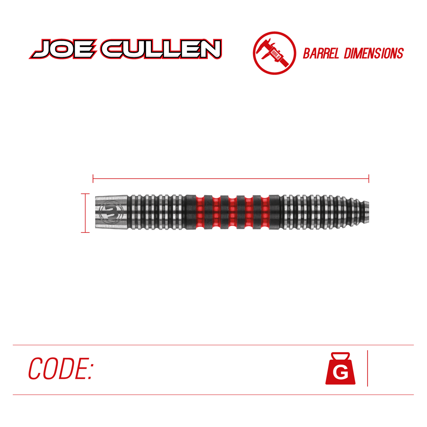 Winmau Joe Cullen 90% Tungsten Steel Tip Dart Set image 2