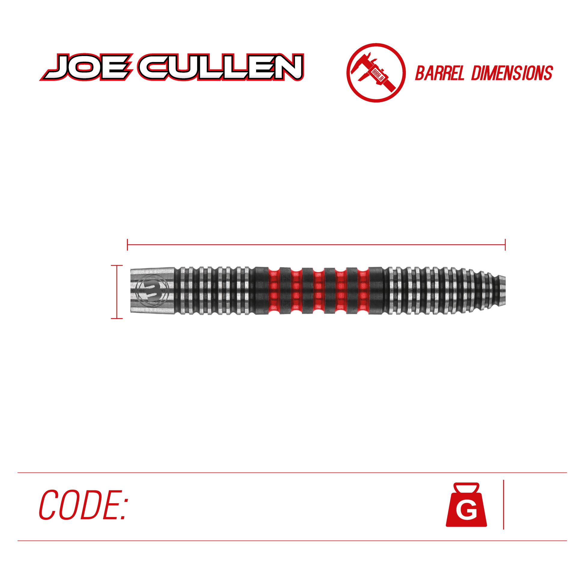 Winmau Joe Cullen 90% Tungsten Steel Tip Dart Set image 2