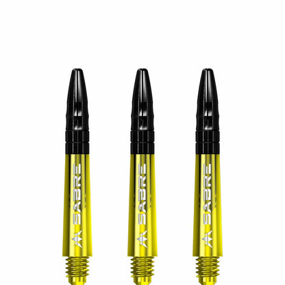 Mission Sabre Yellow-Black Top Polycarbonate Dart Shaft Stem image 2