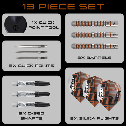 Harrows Luke Woodhouse Series 3 90% Tungsten Quick Point Dart Set
