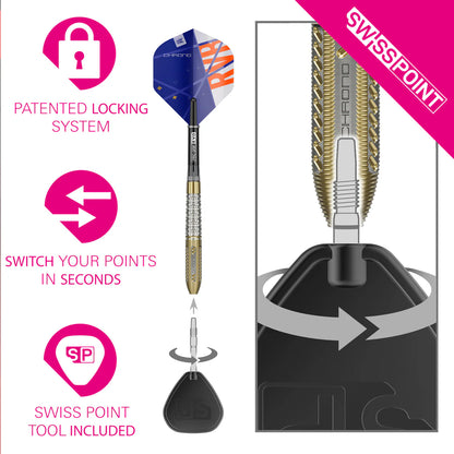 Target Raymond Van Barneveld Chrono 95% Tungsten Swiss Point Steel Tip Dart Set image 5