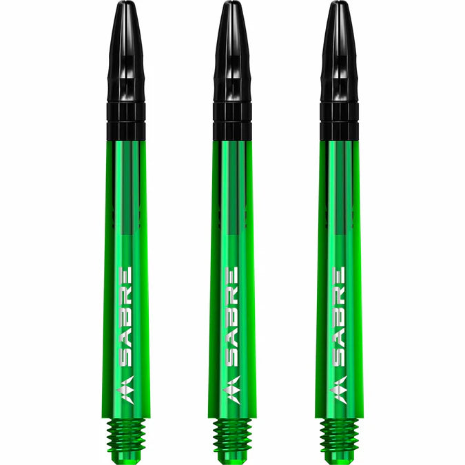 Mission Sabre Green-Black Top Polycarbonate Dart Shaft Stem image 0