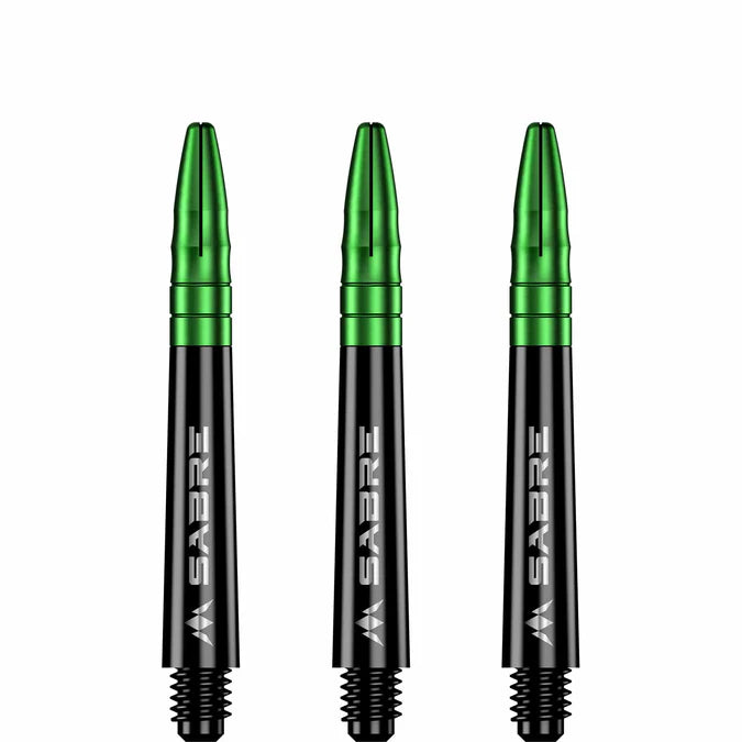 Mission Sabre Black-Green Top Polycarbonate Dart Shaft Stem image 1