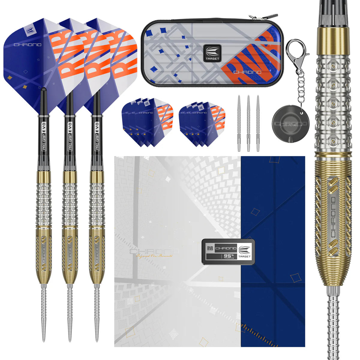 Target Raymond Van Barneveld Chrono 95% Tungsten Swiss Point Steel Tip Dart Set image 0
