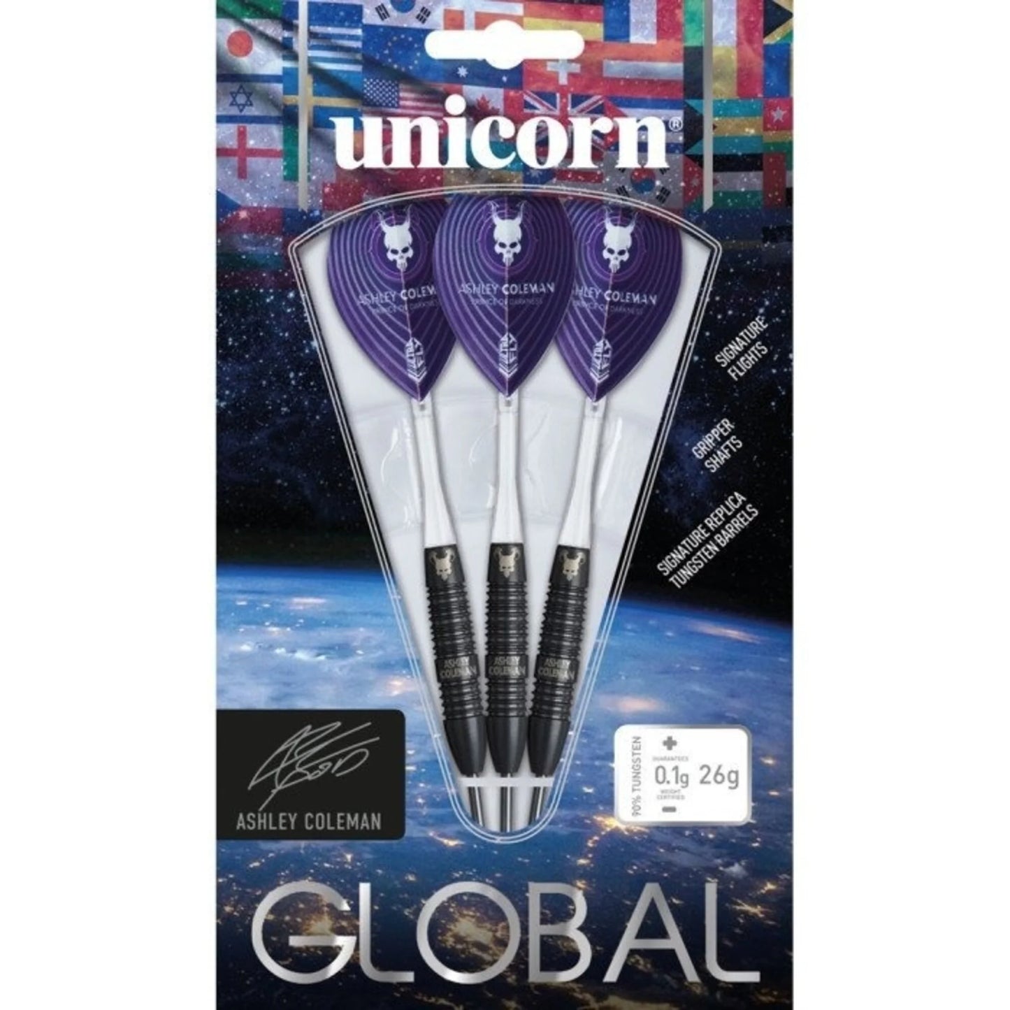 Unicorn Ashley Coleman Global 90% Tungsten Dart Set image 4