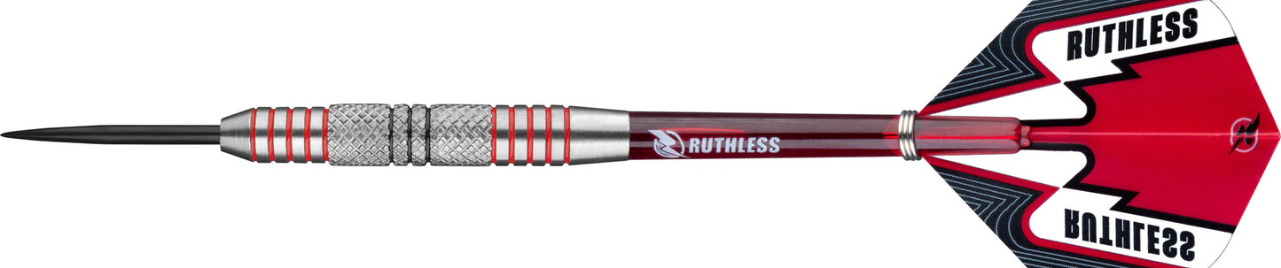 Ruthless Winners Black & Red - Centre Knurl - Steel Tip Dart Set - 28g image 1