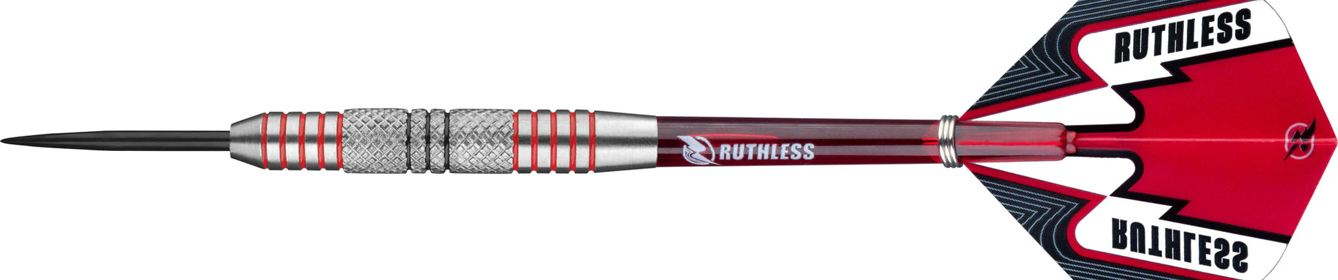 Ruthless Winners Black & Red - Centre Knurl - Steel Tip Dart Set - 28g image 1