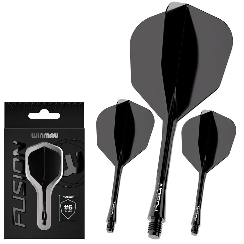 Winmau Fusion Black No6 Integrated Flight & Shaft