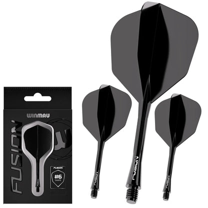 Winmau Fusion Black No6 Integrated Flight & Shaft