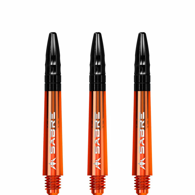 Mission Sabre Orange-Black Top Polycarbonate Dart Shaft Stem image 1