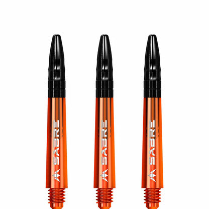 Mission Sabre Orange-Black Top Polycarbonate Dart Shaft Stem image 1