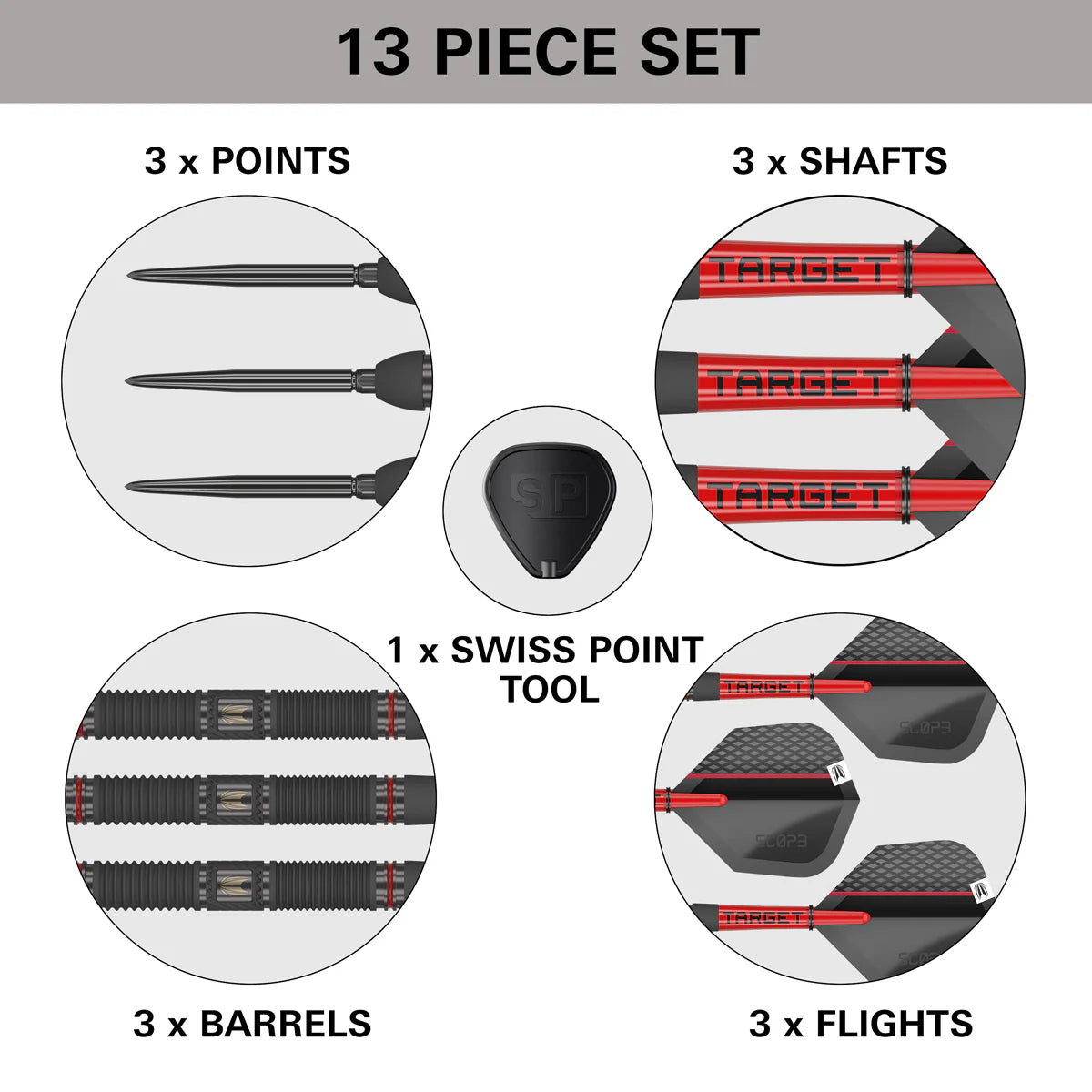 Target Scope 01 90% Tungsten Swiss Point Steel Tip Dart Set image 2
