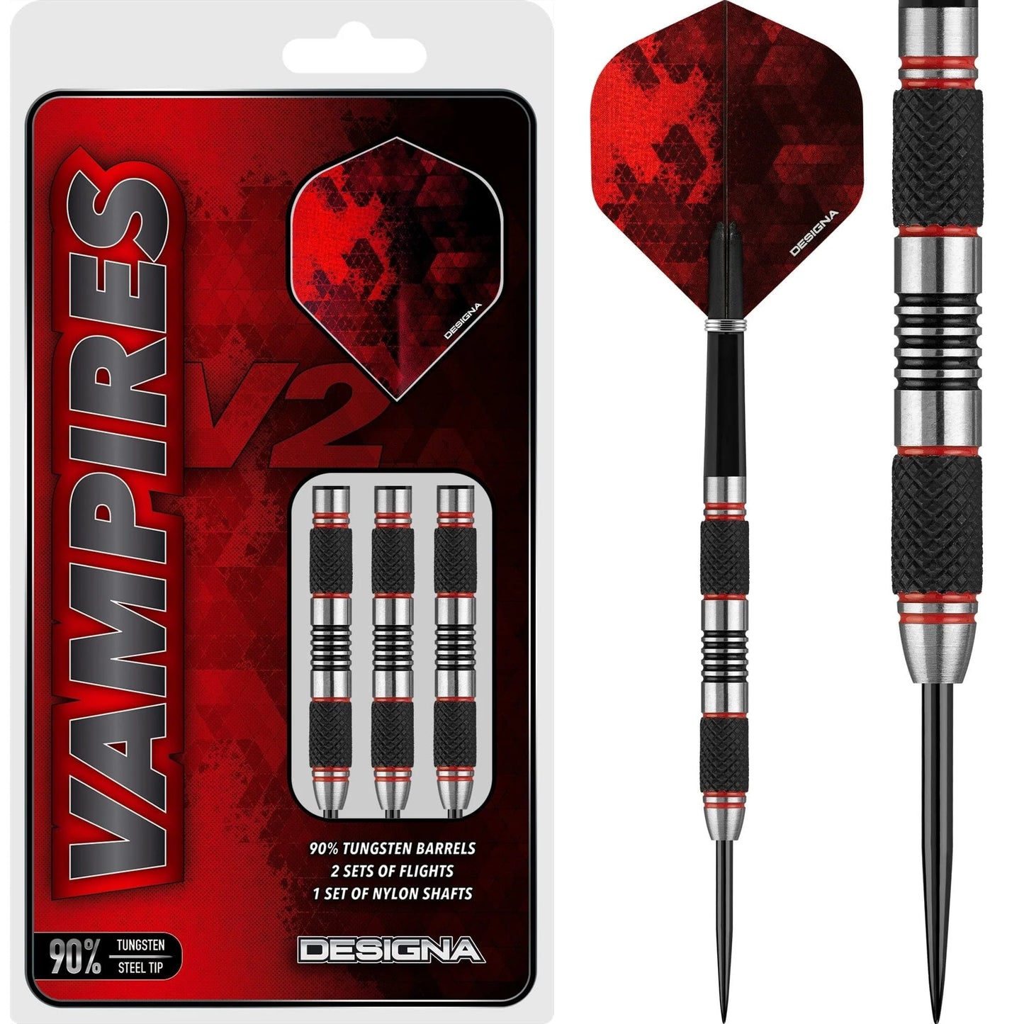 Designa Vampires V2 Darts - M1 - Steel Tip Dart Set image 0