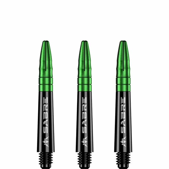 Mission Sabre Black-Green Top Polycarbonate Dart Shaft Stem image 2