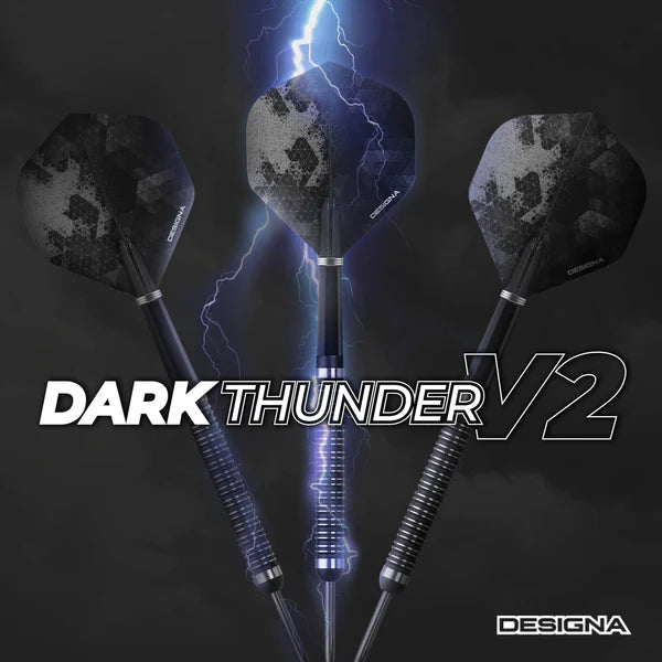 Designa Dark Thunder V2 Black Steel Tip Dart Set image 6