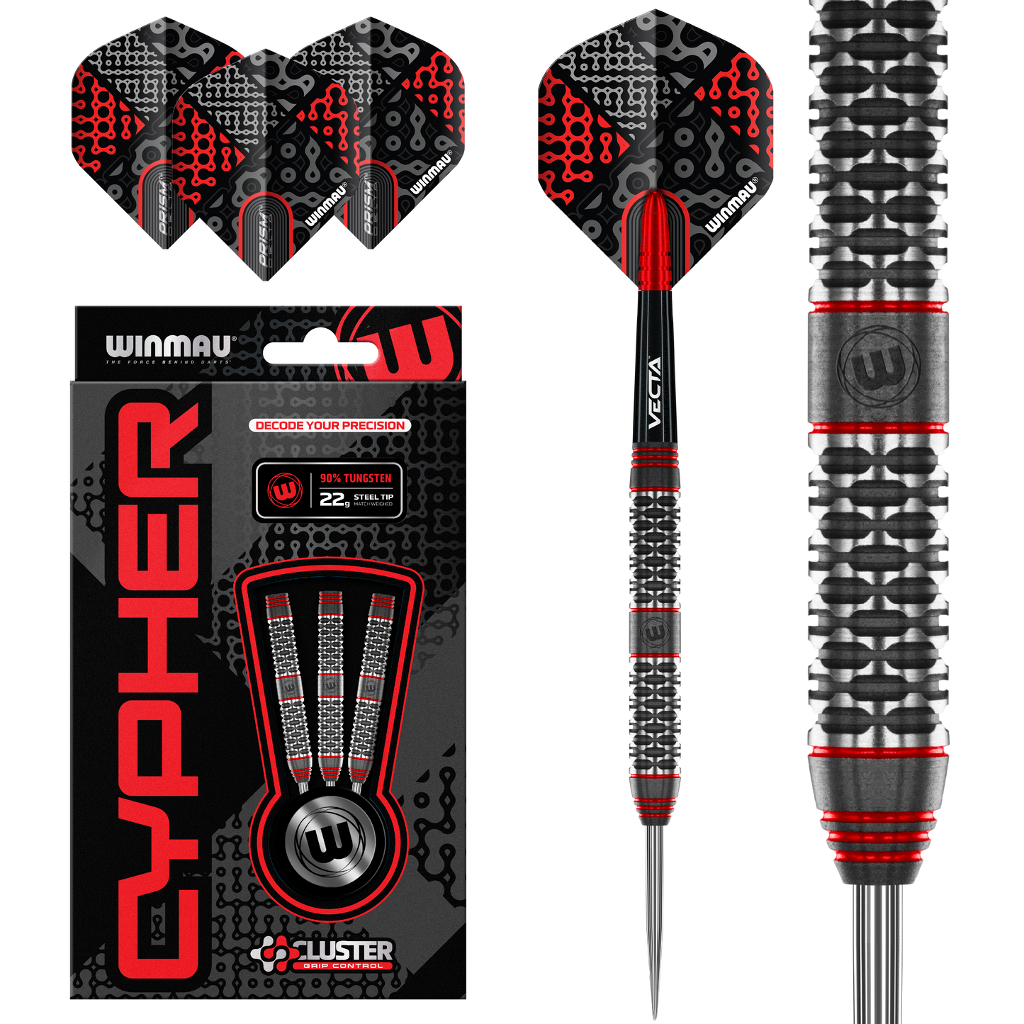 Winmau Cypher 90% Tungsten Steel Tip Dart Set image 0