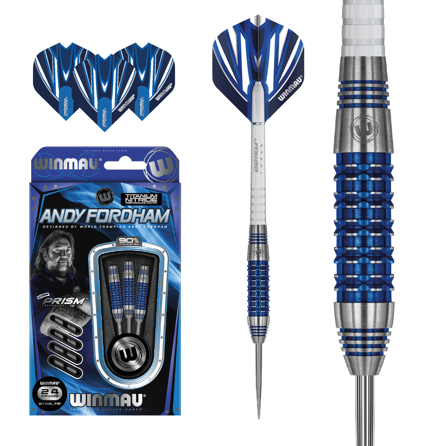 Winmau Andy Fordham Special Edition Steel Tip Dart Set image 0