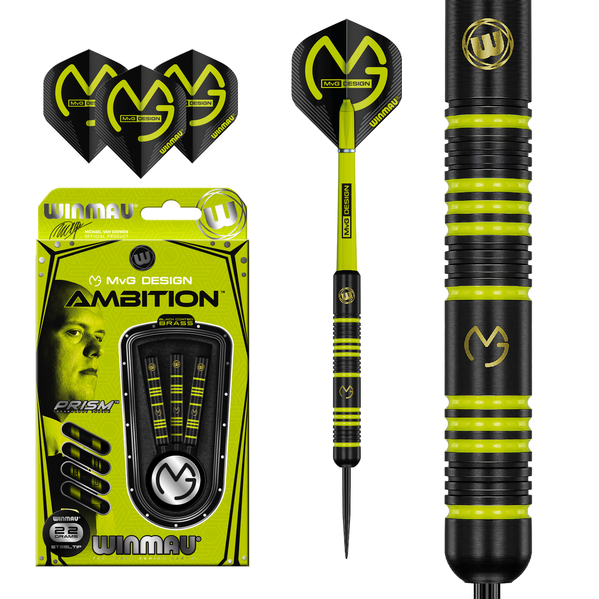 Winmau Michael Van Gerwen Ambition Brass Dart Set image 0