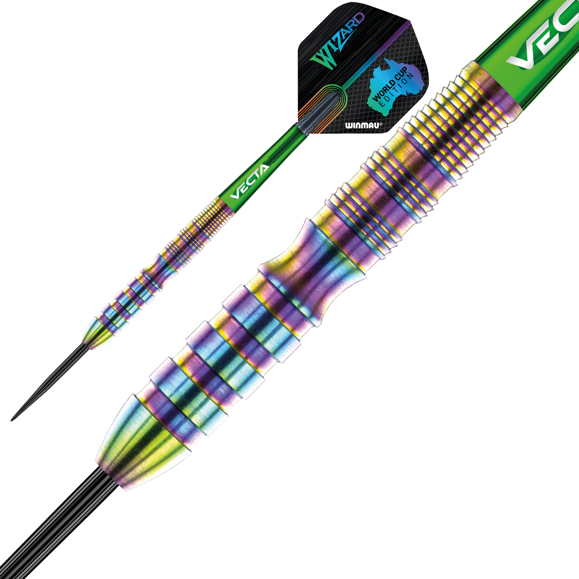 Winmau Simon Whitlock World Cup SE Rainbow 90% Tungsten Steel Tip Dart Set image 1