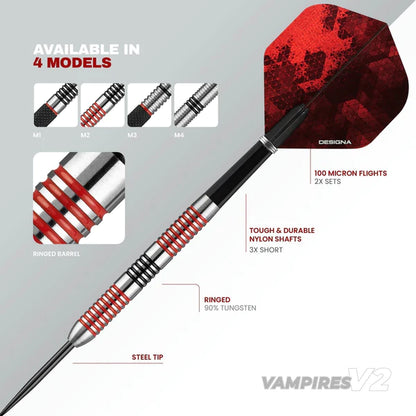 Designa Vampires V2 - M2 - Steel Tip Dart Set image 3