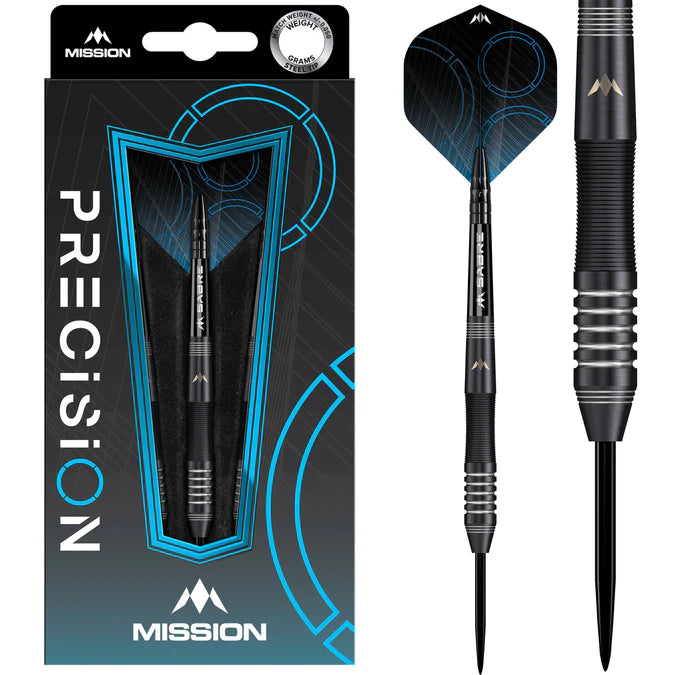Mission Precision Darts - Steel Tip - 90% Tungsten - Black PVD Dart Set image 0