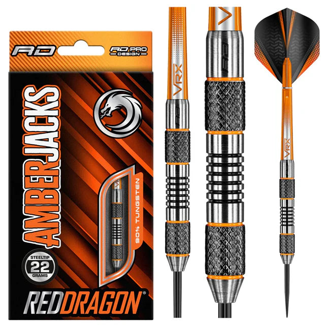 Red Dragon Amberjack 5 90% Tungsten Steel Tip Dart Set