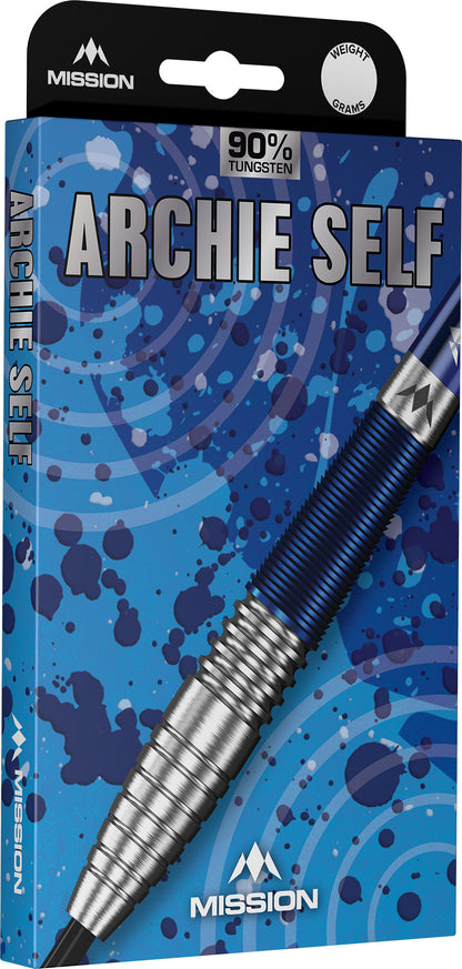 Mission Archie Self Blue & Silver 90% Tungsten Steel Tip Dart Set