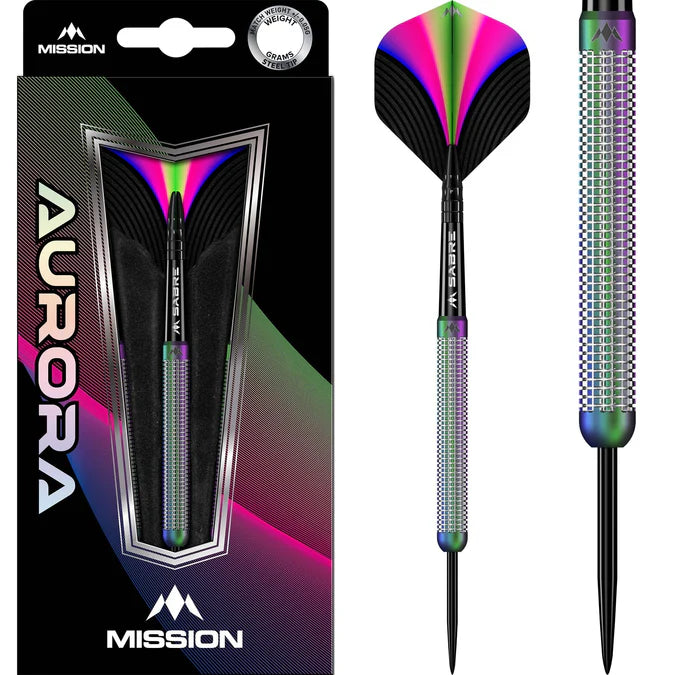 Mission Aurora Coral PVD 90% Tungsten Steel Tip Dart Set