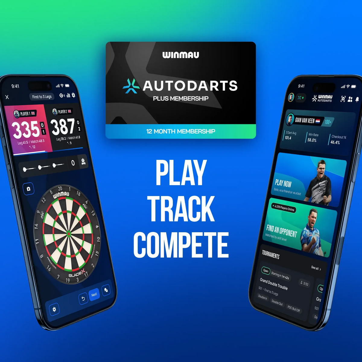 Winmau Autodarts Lens Device Stand + 12 Month Membership Bundle