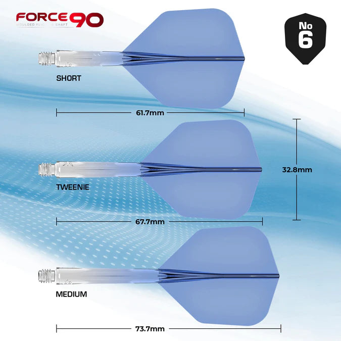 Mission Force 90 Gradient Transparent Blue No6 Moulded Flight & Shaft System
