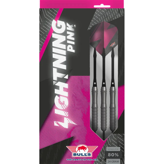 Bull's Lightning Pink 80% Tungsten Steel Tip Dart Set