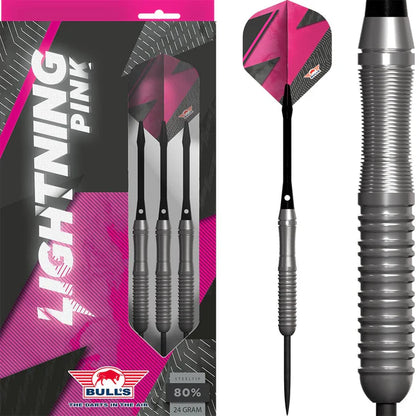 Bull's Lightning Pink 80% Tungsten Steel Tip Dart Set