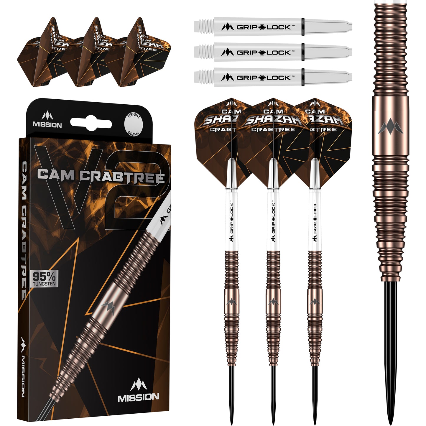 Mission Cam Crabtree V2 95% Tungsten Steel Tip Dart Set