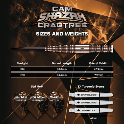 Mission Cam Crabtree V2 95% Tungsten Steel Tip Dart Set