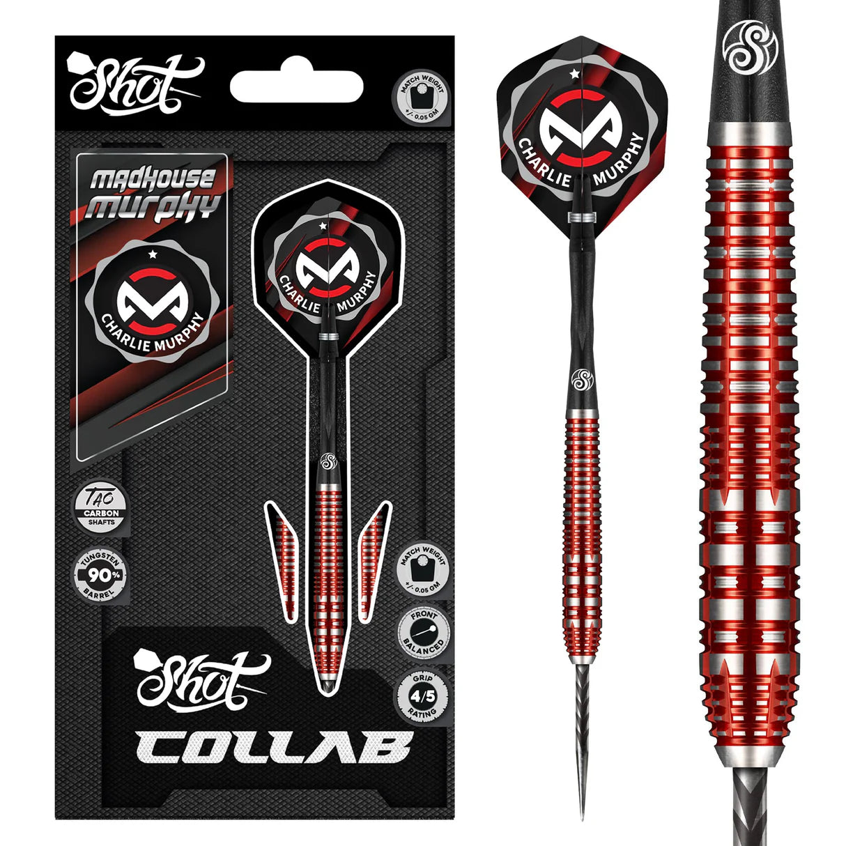 Shot Collab Charlie Murphy 90% Tungsten Steel Tip Dart Set