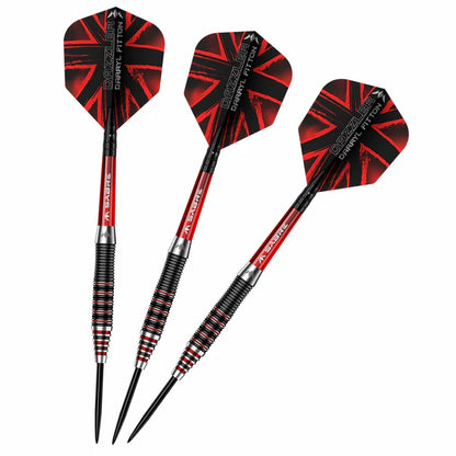 Mission Darryl Fitton Electro Black & Red 95% Tungsten Steel Tip Dart Set