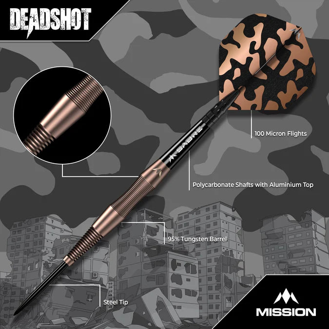 Mission Dead Shot 95% Tungsten Steel Tip Dart Set