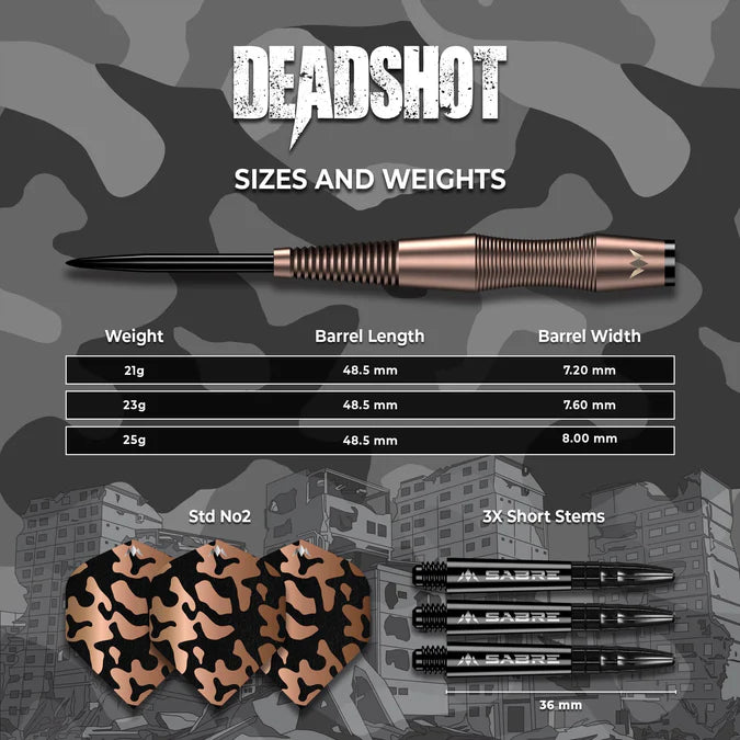 Mission Dead Shot 95% Tungsten Steel Tip Dart Set