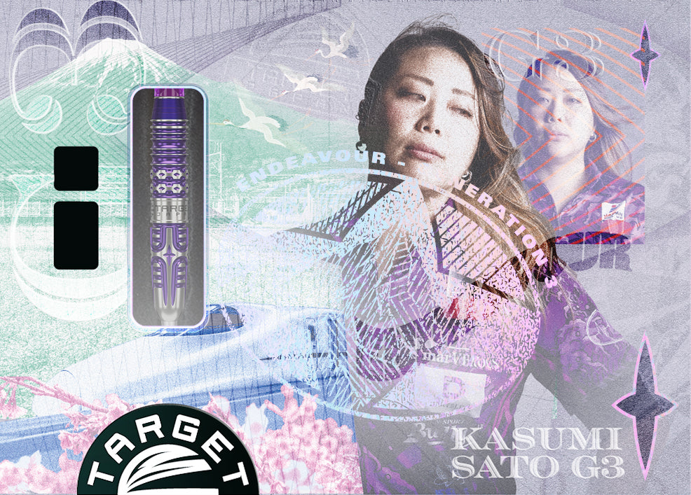 Target Japan Kasumi Sato Endeavour Gen 3 90% Tungsten Swiss Point Steel Tip Dart Set