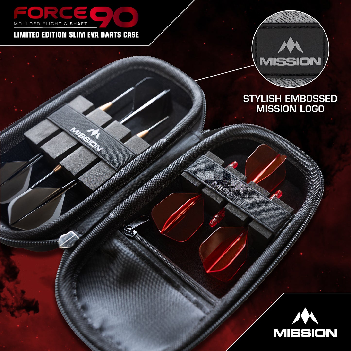 Mission Force 90 EVA Slim Limited Edition Grey Denim Dart Case