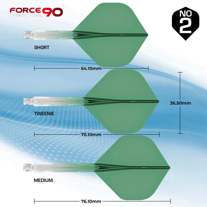 Mission Force 90 Gradient Transparent Green No2 Moulded Flight & Shaft System