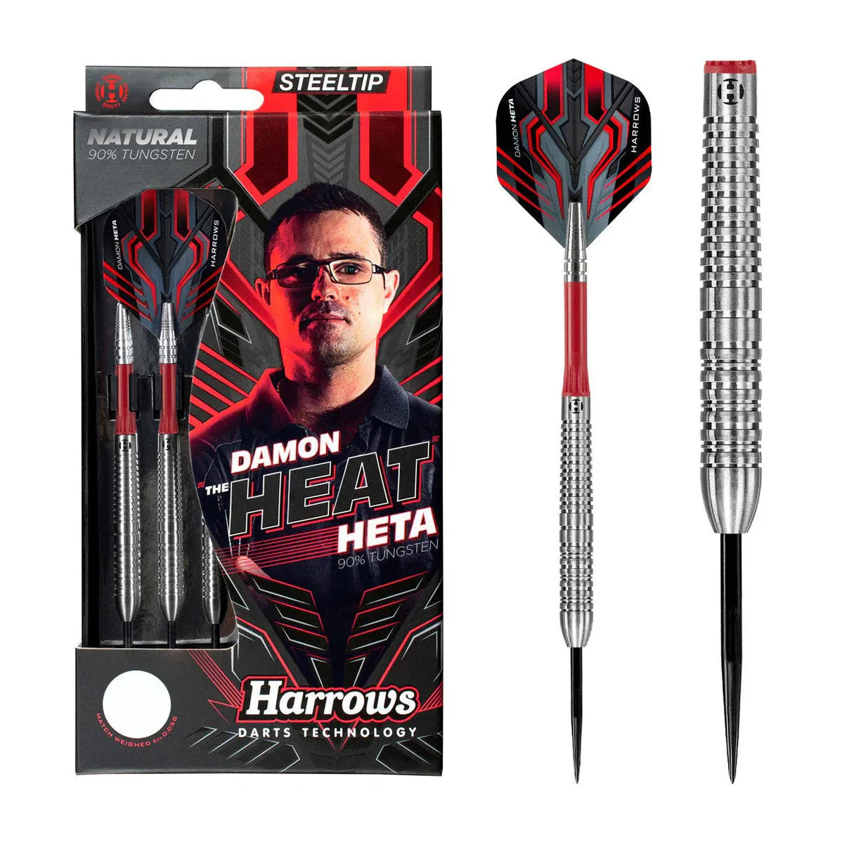 Harrows Damon Heta Natural 90% Tungsten Steel Tip Dart Set