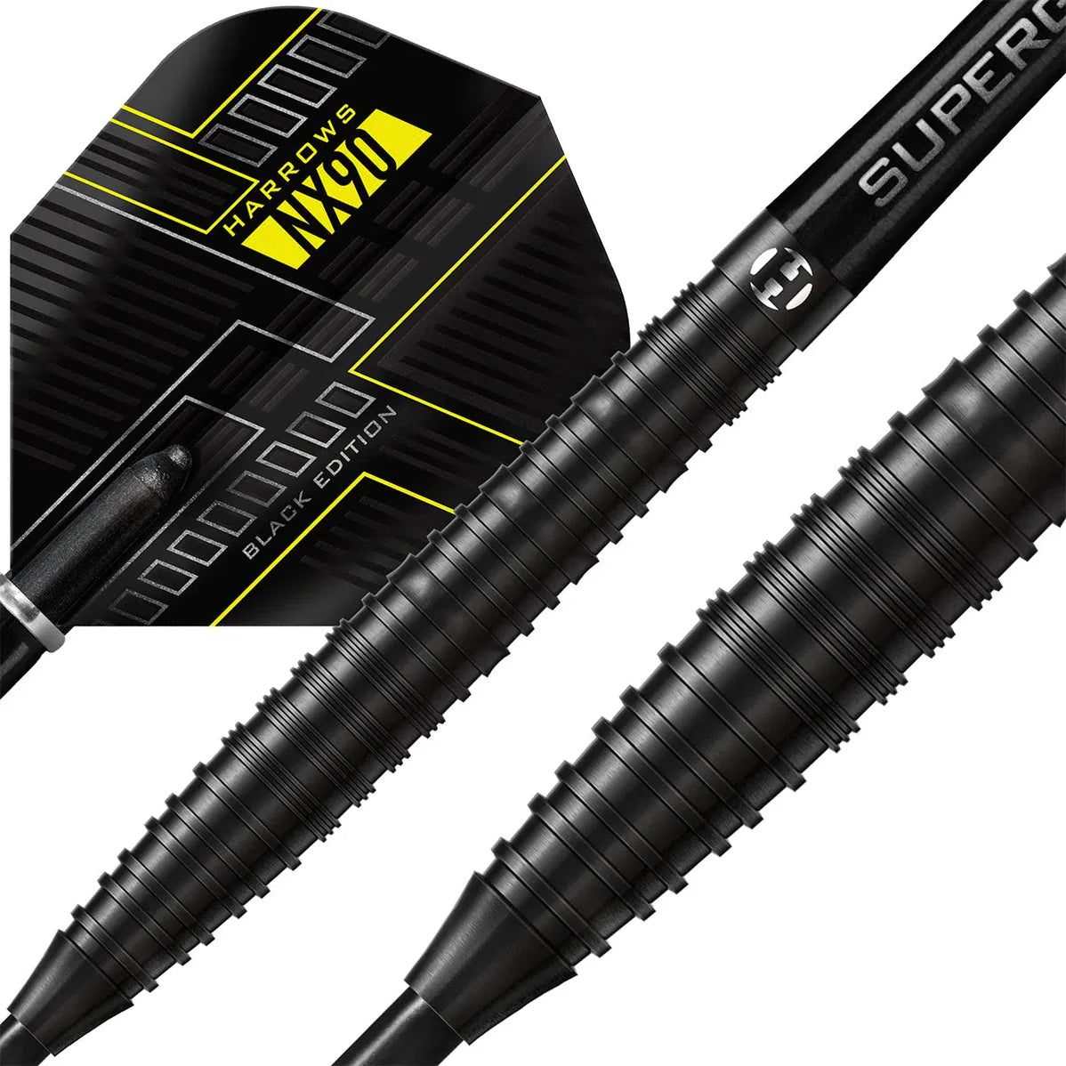 Harrows NX90 (Black Edition) 90% Tungsten Steel Tip Dart Set