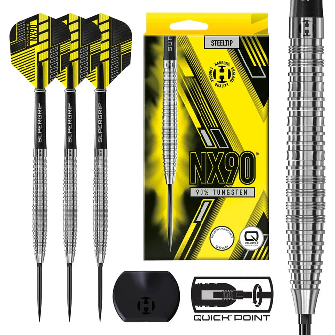 Harrows NX90 Tapered 90% Tungsten Quick Point Steel Tip Dart Set