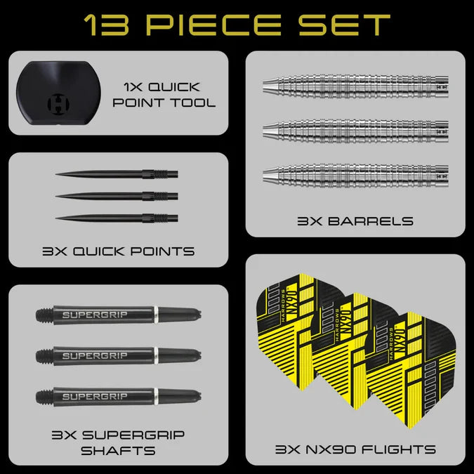 Harrows NX90 Tapered 90% Tungsten Quick Point Steel Tip Dart Set