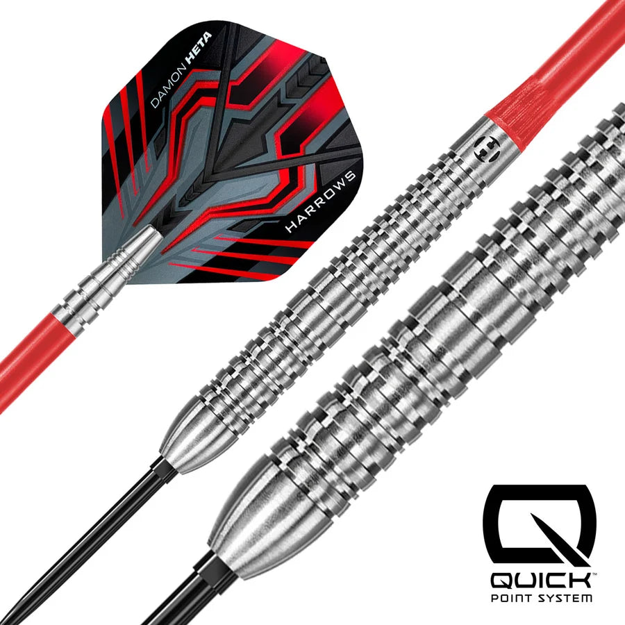 Harrows Damon Heta Natural 90% Tungsten Quick Point Steel Tip Dart Set