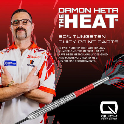 Harrows Damon Heta Natural 90% Tungsten Quick Point Steel Tip Dart Set