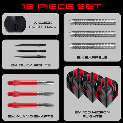 Harrows Damon Heta Natural 90% Tungsten Quick Point Steel Tip Dart Set