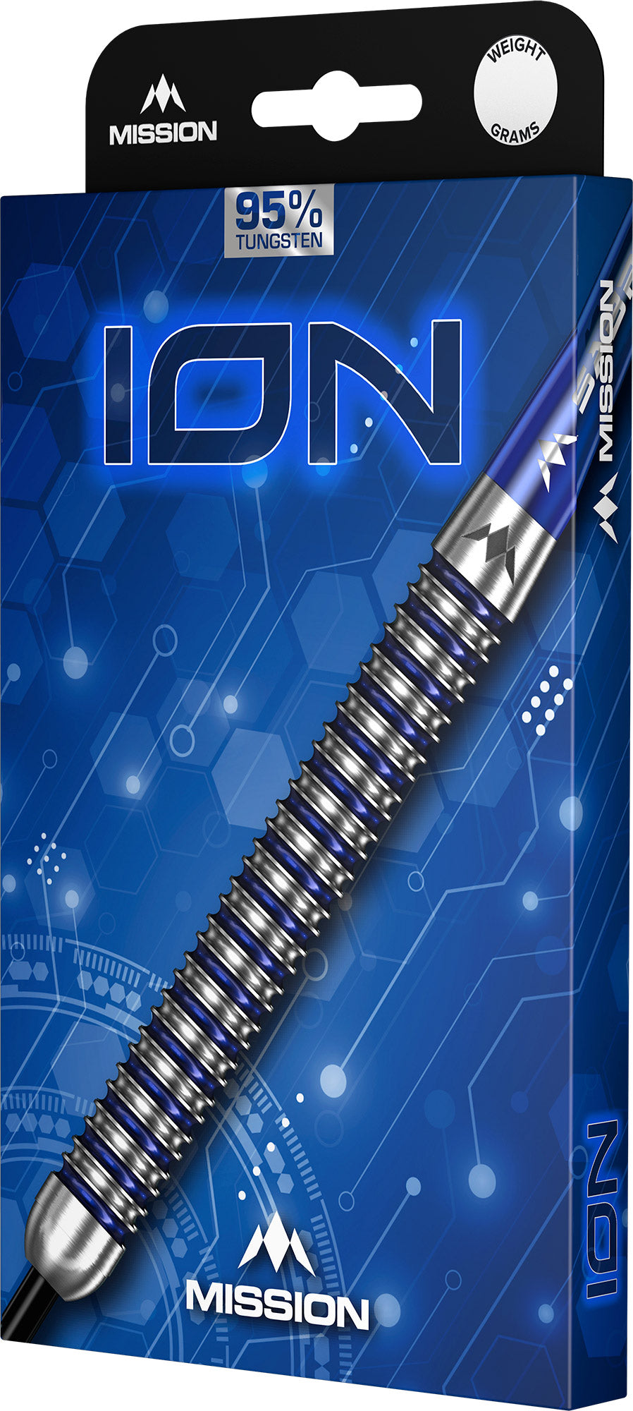 Mission ION Blue & Silver 95% Tungsten Steel Tip Dart Set